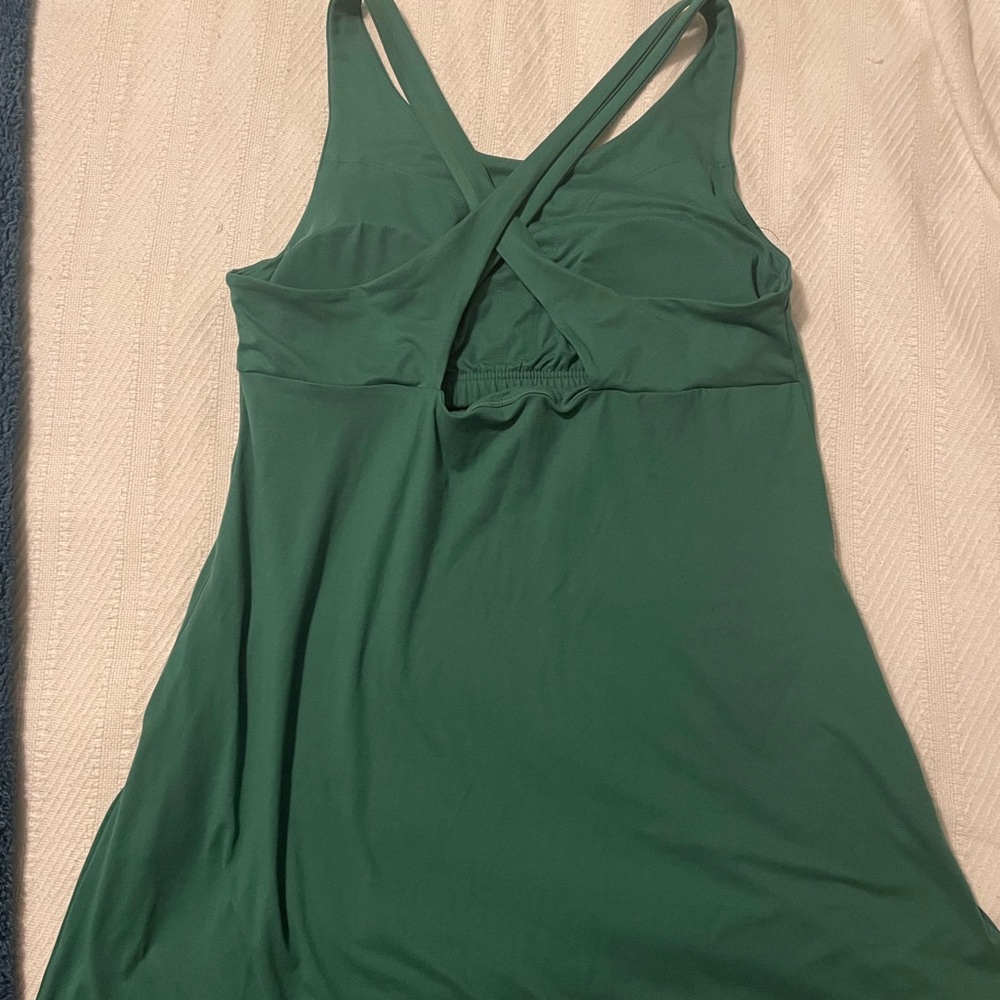Green Sleeveless Cross-Back Top